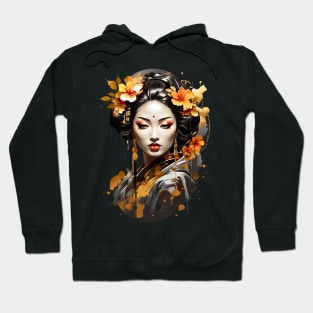 Japanese Geisha Oriental art retro vintage floral design Hoodie